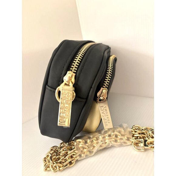 Versace Pouch Crossbody Bag Designer Purse Handbag Gold Medusa Logo Chain Strap - Picture 7 of 12